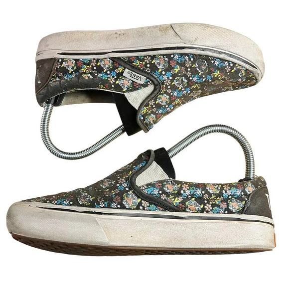 Vans x Discovery (Project CAT) Floral Canvas Slip-On Skate Shoe - Juniors Size 4 - Picture 5 of 13